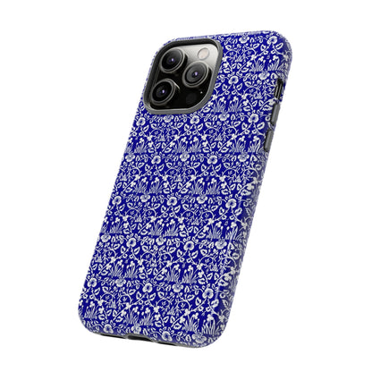 Elegant Floral Phone Case - Tough Cases, Blue Floral Design, Stylish Phone Accessory, Unique Gift, Modern Tech Protection