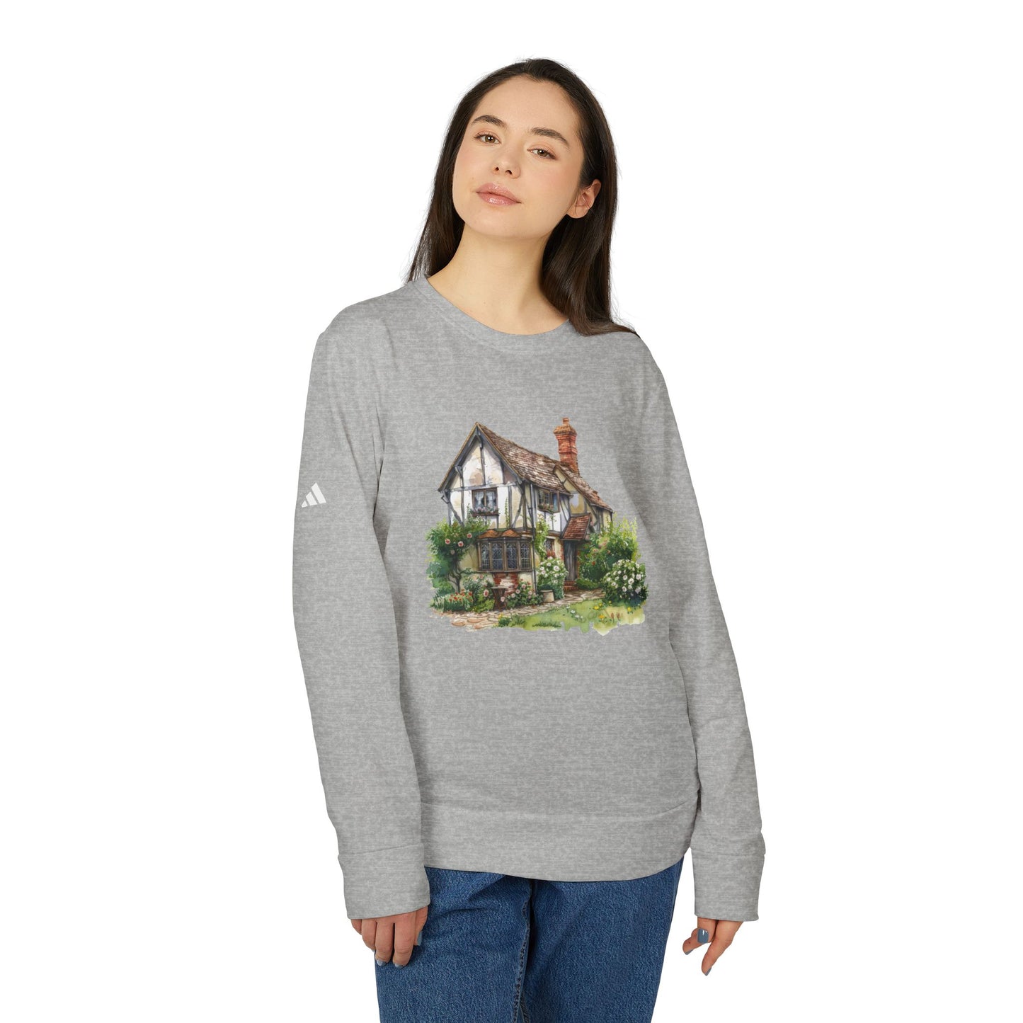 Fleece Crewneck Sweatshirt - Unisex Comfort - Artistic Charming House