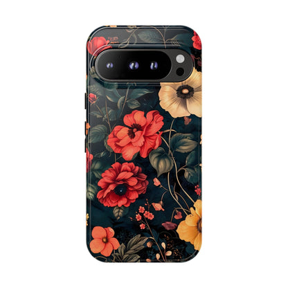 Floral Phone Case, Tough Cases, Flower Motif, Protective Cover, Gift for Her, Floral Design, Spring Accessory