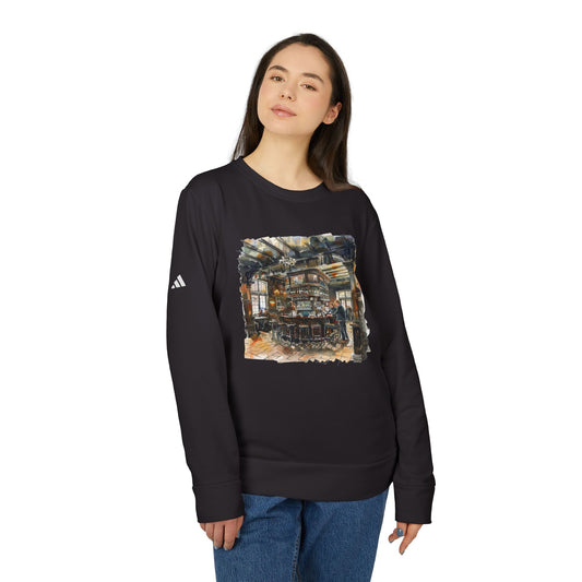 Fleece Crewneck Sweatshirt - Unisex Green Sweatshirt for Casual Wear - British Trendy Bar