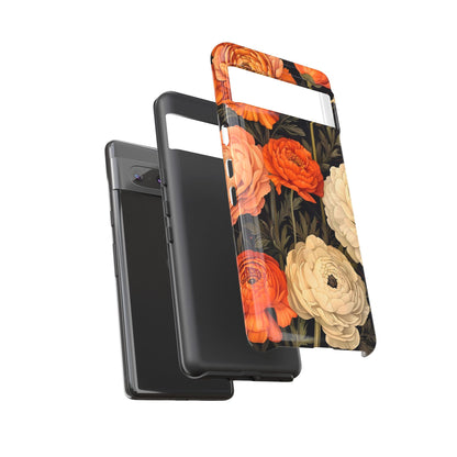 Floral Phone Case with Tough Protection, Blooming Ranunculus Design, Durable Cover, Gift for Flower Lovers, Eco-Friendly Phone Accessory