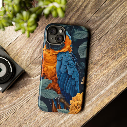 Tropical Parrot Phone Case - Tough Cases, Colorful Phone Cover, Nature Lover Gift, Floral Design, Bird Lover Accessory