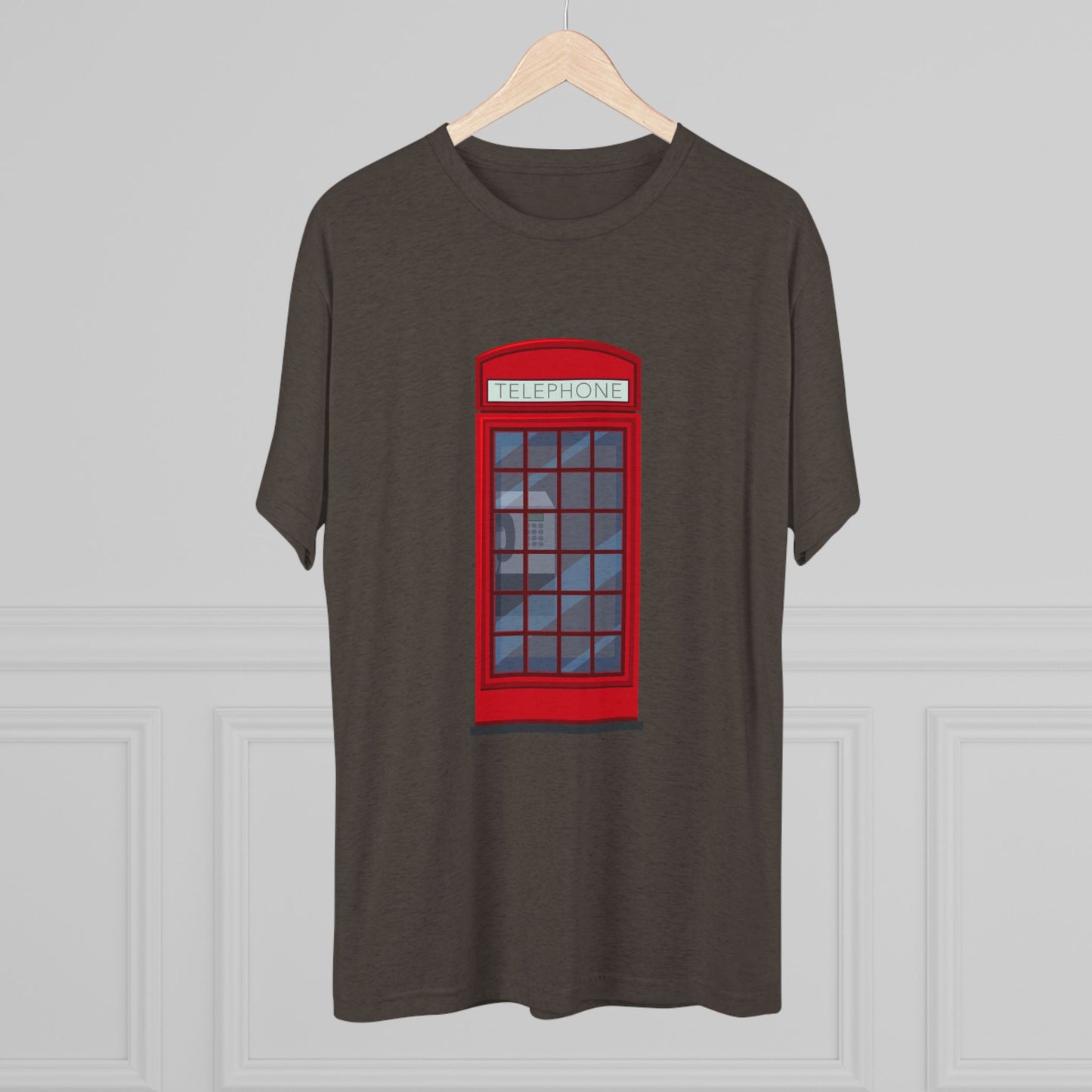 Iconic British Public Telephone - Classic Red Phone Box Unisex Tri-Blend Crew Tee