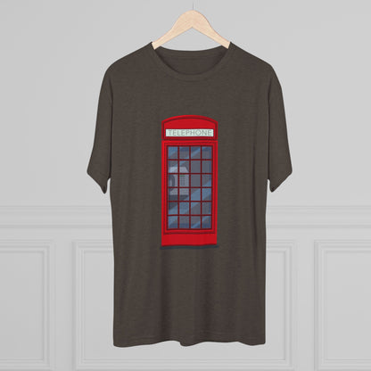 Iconic British Public Telephone - Classic Red Phone Box Unisex Tri-Blend Crew Tee