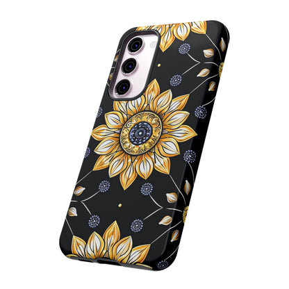 Floral Phone Case with Mandala Design, Tough Cases for iPhone & Samsung, Boho Style, Gift for Her, Unique Accessories