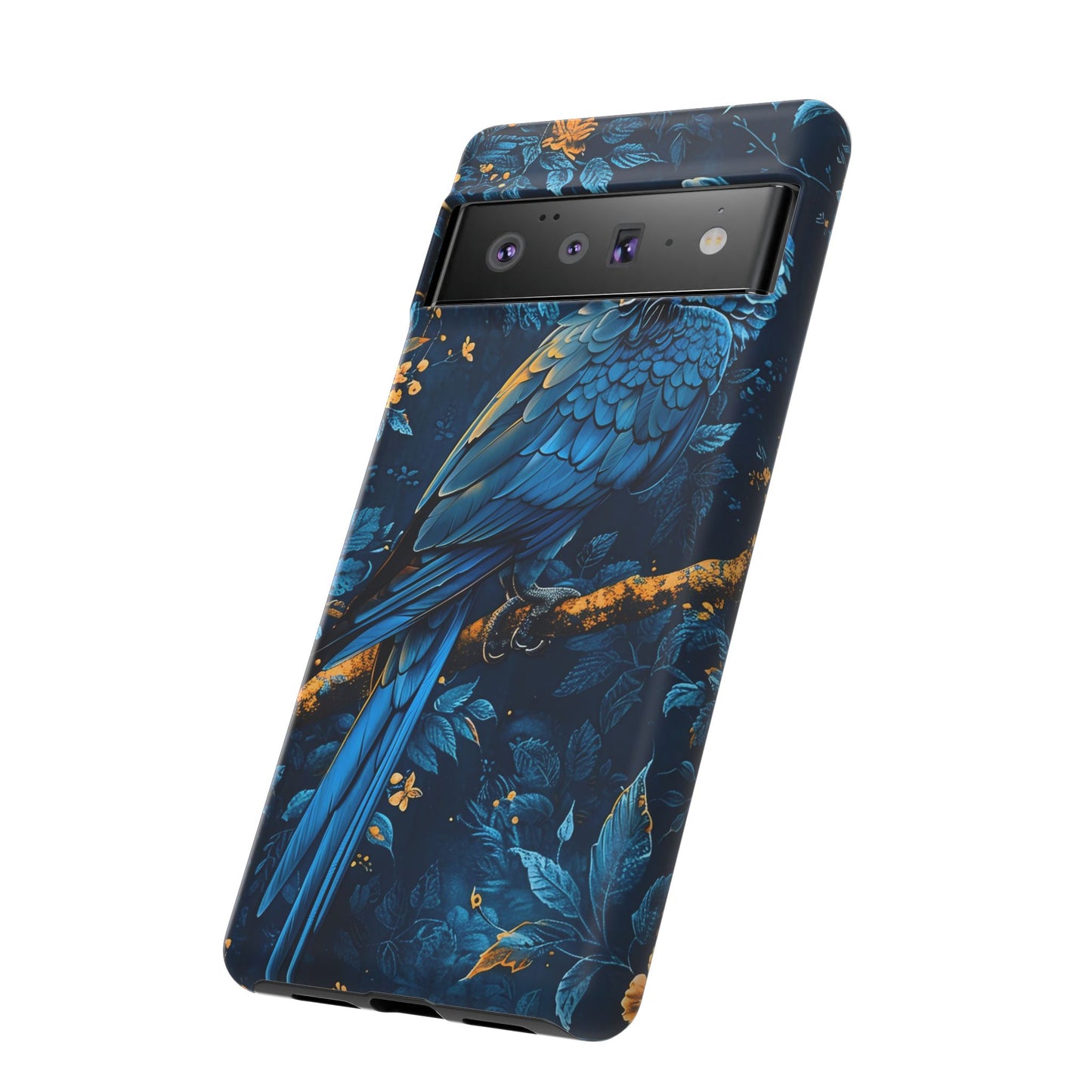 Tough Cases - Vibrant Blue Parrot Phone Case, Tropical Bird Phone Cover, Nature Lover Gift, Eco-Friendly Accessories, Unique Wildlife Decor