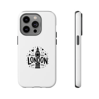 London Love iPhone Case | Tough Cases, London Theme, Gift for Travelers, Unique Phone Accessory, Cute Tech Gifts