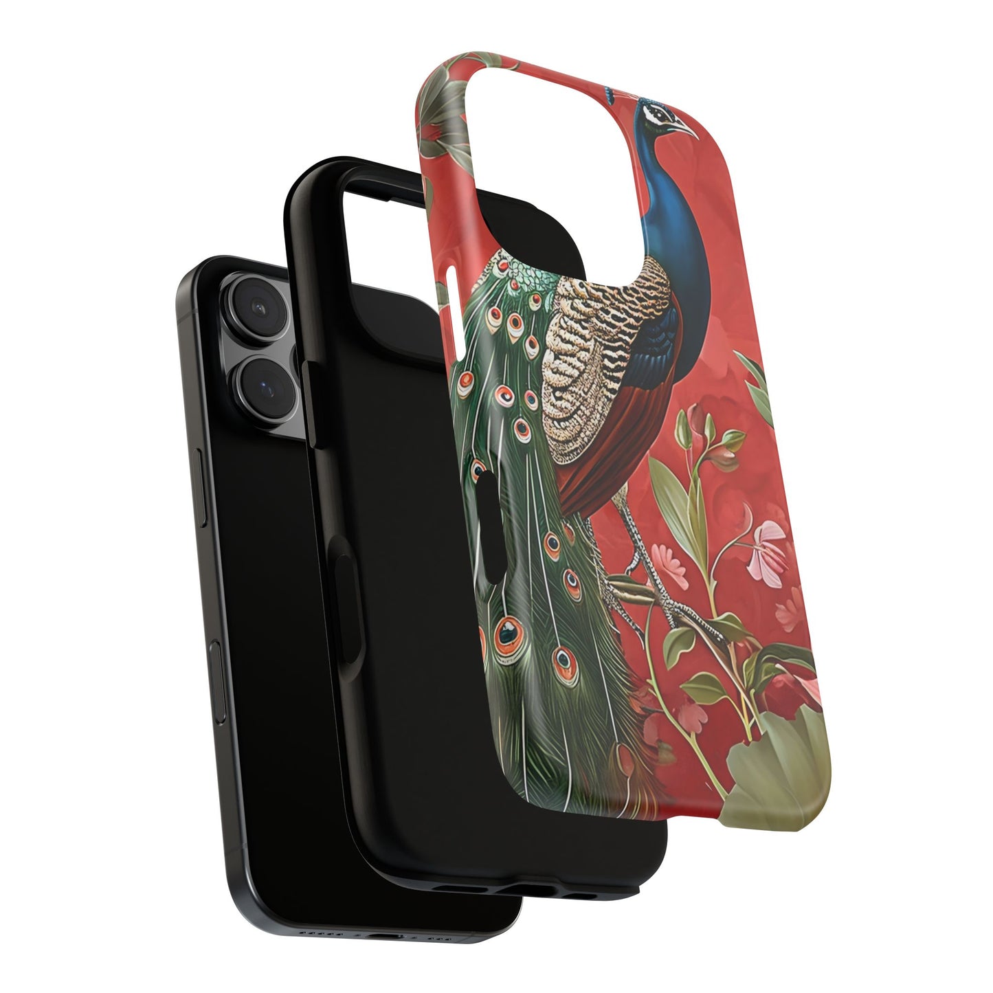 Peacock Tough Phone Case | Stylish Phone Cover, Unique Gift for Nature Lovers, Phone Accessory, Vibrant Floral Design