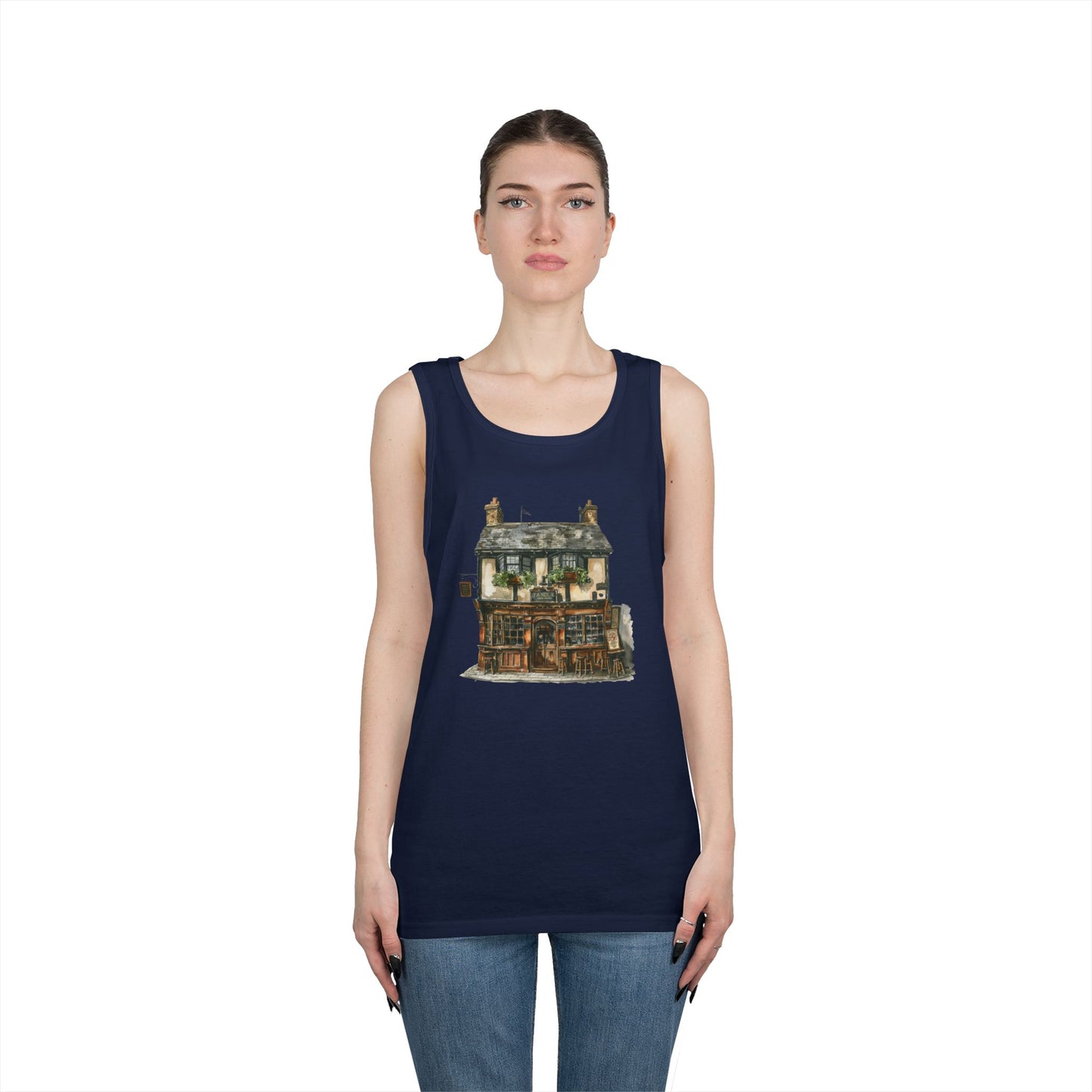 Unisex Heavy Cotton Tank Top - Historic English Home Wall Art Design