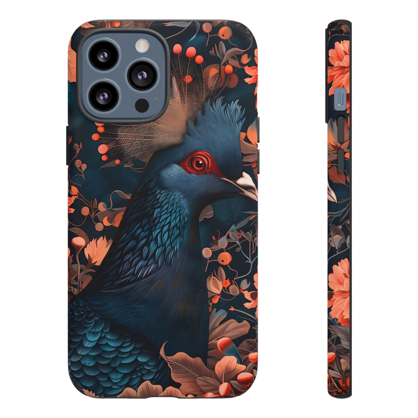 Vibrant Phone Case with Floral Peacock Design - Tough Cases, Artistic Phone Cover, Unique Gift for Nature Lovers, Stand Out Tech Accessory