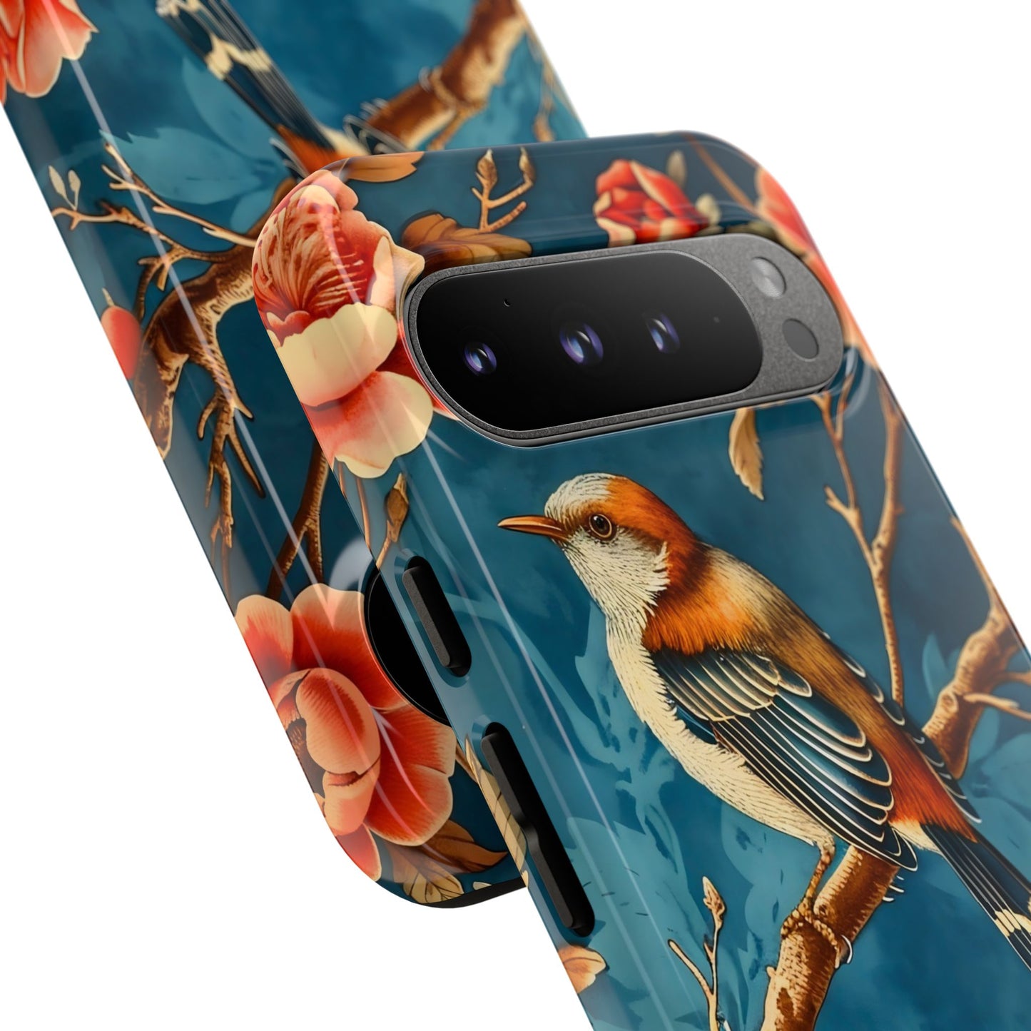 Bird & Floral Phone Case, Tough Cases for Nature Lovers, Gift for Her, Customizable Design, Vibrant Tech Accessories