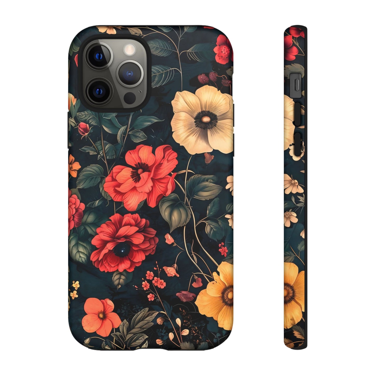 Floral Phone Case, Tough Cases, Flower Motif, Protective Cover, Gift for Her, Floral Design, Spring Accessory