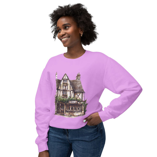 Unisex Lightweight Crewneck Sweatshirt - The Quintessential British Village House