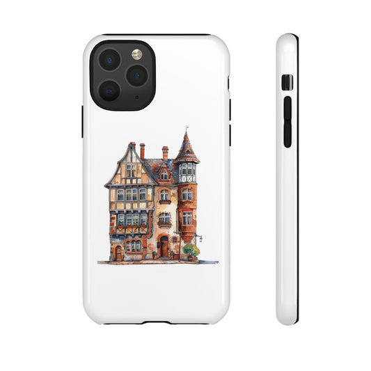 Stylish Phone Case with Vintage House Design, Protective Cases, Gifts for Home Decor Lovers, Unique Accessories