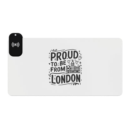 Proud to be from London - LED Gaming Mouse Pad, Wireless Charging