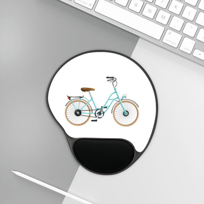 Bicycle Mouse Pad with Wrist Rest, Cute Office Accessory, Ergonomic Mousepad, Gift for Bikers, Desk Decor, Fun Work Supplies