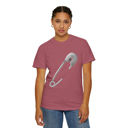 Unisex Garment-Dyed T-shirt - Minimalist Safety Pin Design