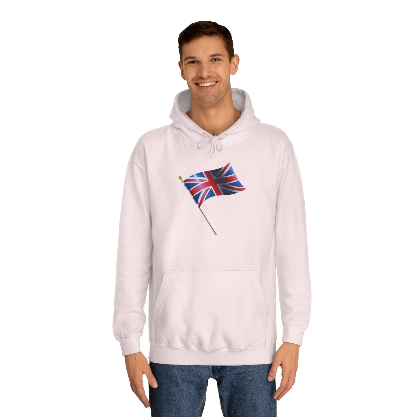 Unisex College Hoodie - Symbolic Union Jack British Flag Design