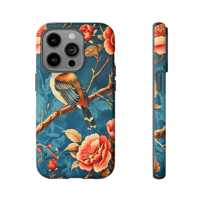 Bird & Floral Phone Case, Tough Cases for Nature Lovers, Gift for Her, Customizable Design, Vibrant Tech Accessories