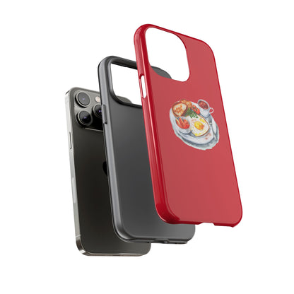 Breakfast-Inspired Phone Case, Tough Phone Covers, Foodie Gifts, Unique Accessories, Cute Kitchen Decor, Red Phone Case