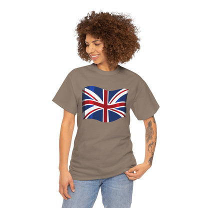 Unisex Heavy Cotton Tee - Classic UK Flag Design - Union Jack Symbol