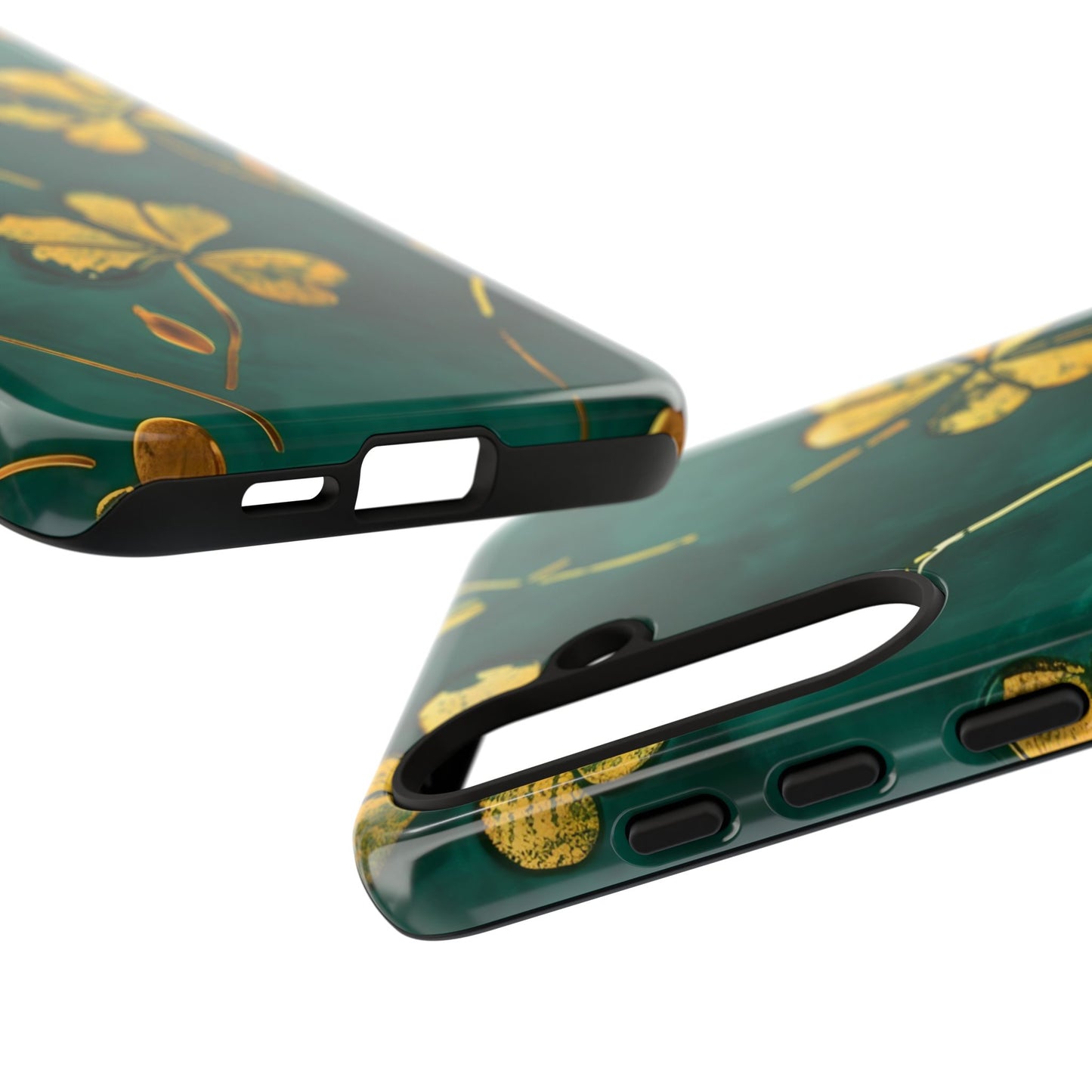 Floral Phone Case with Gold Accents, Tough Phone Cover, Stylish Phone Protector, Unique Gift for Her, Nature Lover Accessory
