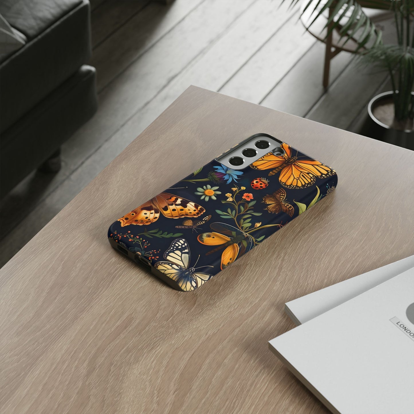 Nature-Inspired Phone Case | Floral Butterfly Design, Tough Phone Cover, Gift for Nature Lovers, Cute Butterfly Case, Home Decor