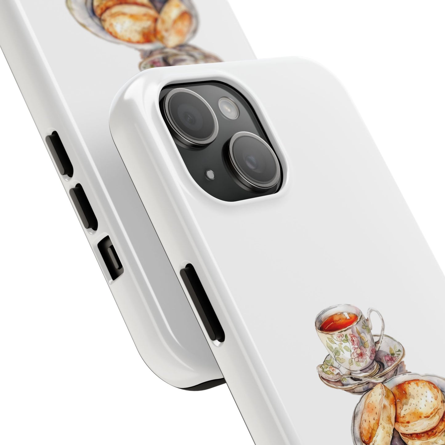 Delightful Tea Time Phone Cases with Biscuit & Tea Design