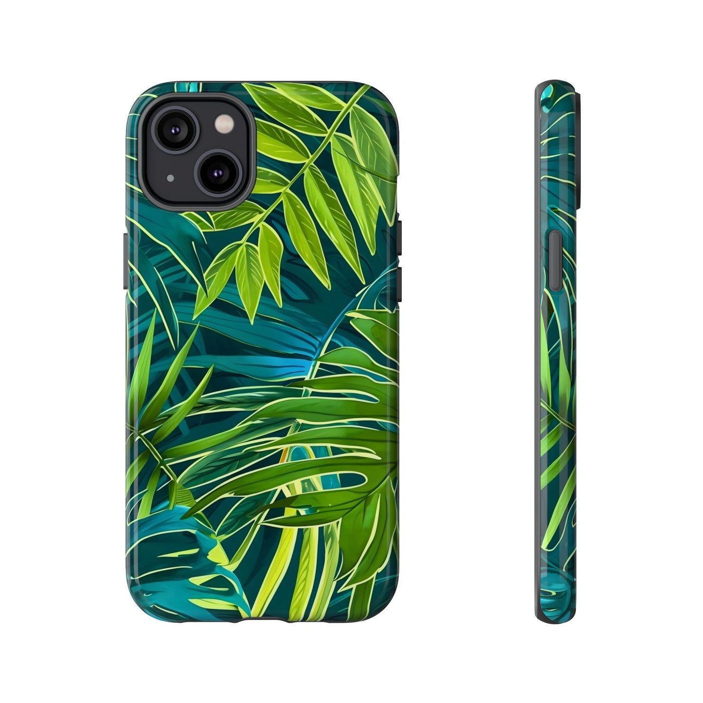 Tropical Phone Case - Durable Green Leaf Design, Eco-Friendly Gift, Trendy Accessory, Nature Lover's Case, Summer Vibes
