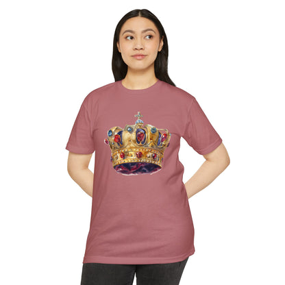 Unisex CVC Jersey T-shirt - British Royal Crown Design - Iconic Symbol of Monarchy