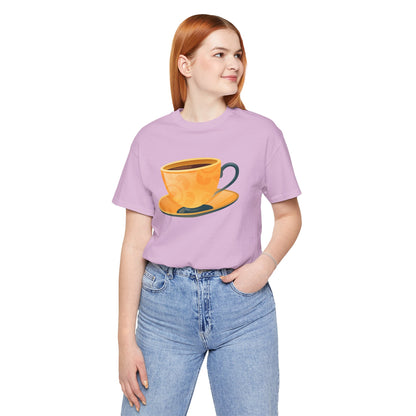 Unisex Jersey Short Sleeve Tee - Elegant British Tea Cup - Classic Tea Time Style