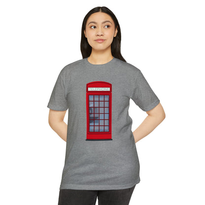 Unisex CVC Jersey T-shirt - Classic Red Phone Box Design