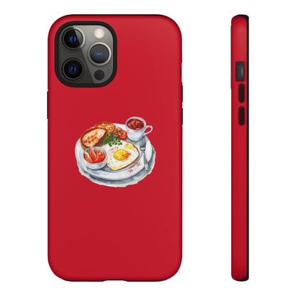 Breakfast-Inspired Phone Case, Tough Phone Covers, Foodie Gifts, Unique Accessories, Cute Kitchen Decor, Red Phone Case