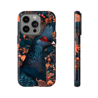 Vibrant Phone Case with Floral Peacock Design - Tough Cases, Artistic Phone Cover, Unique Gift for Nature Lovers, Stand Out Tech Accessory