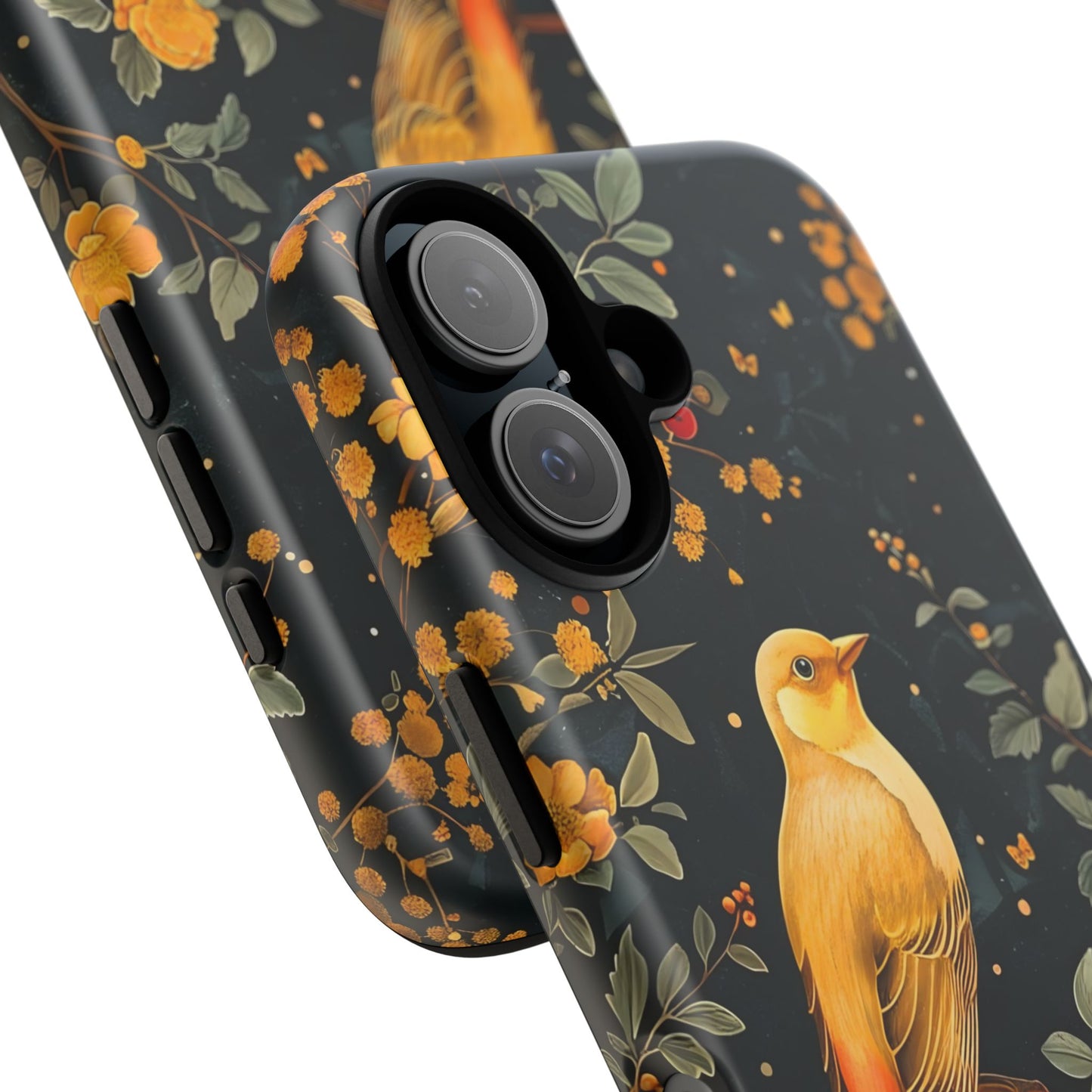 Floral Phone Case, Tough Cases with Bird Design, Nature Lover Gift, Stylish Protection, Birthday Present, Floral Phone Cover