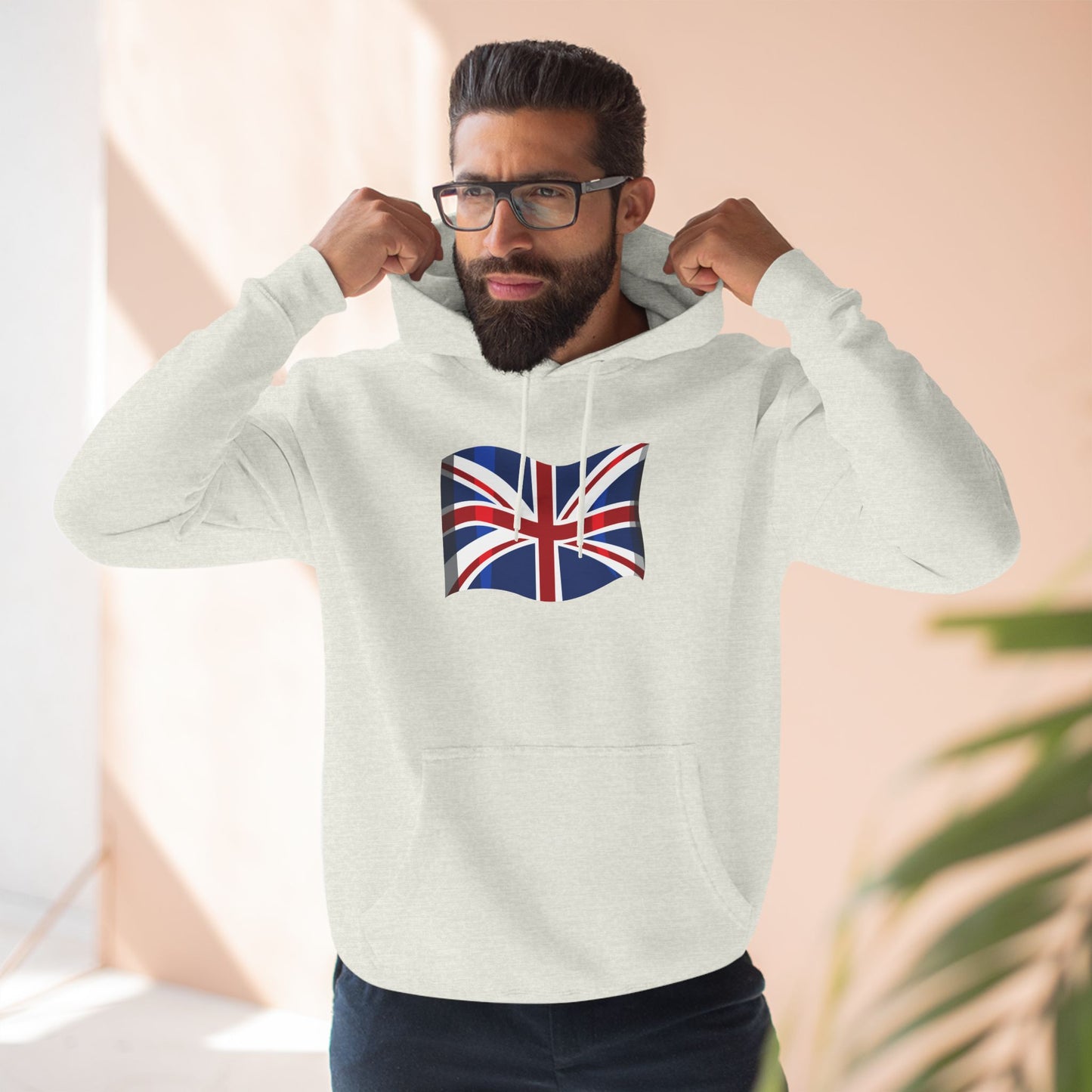 Three-Panel Fleece Hoodie - Trendy UK Flag Iconic