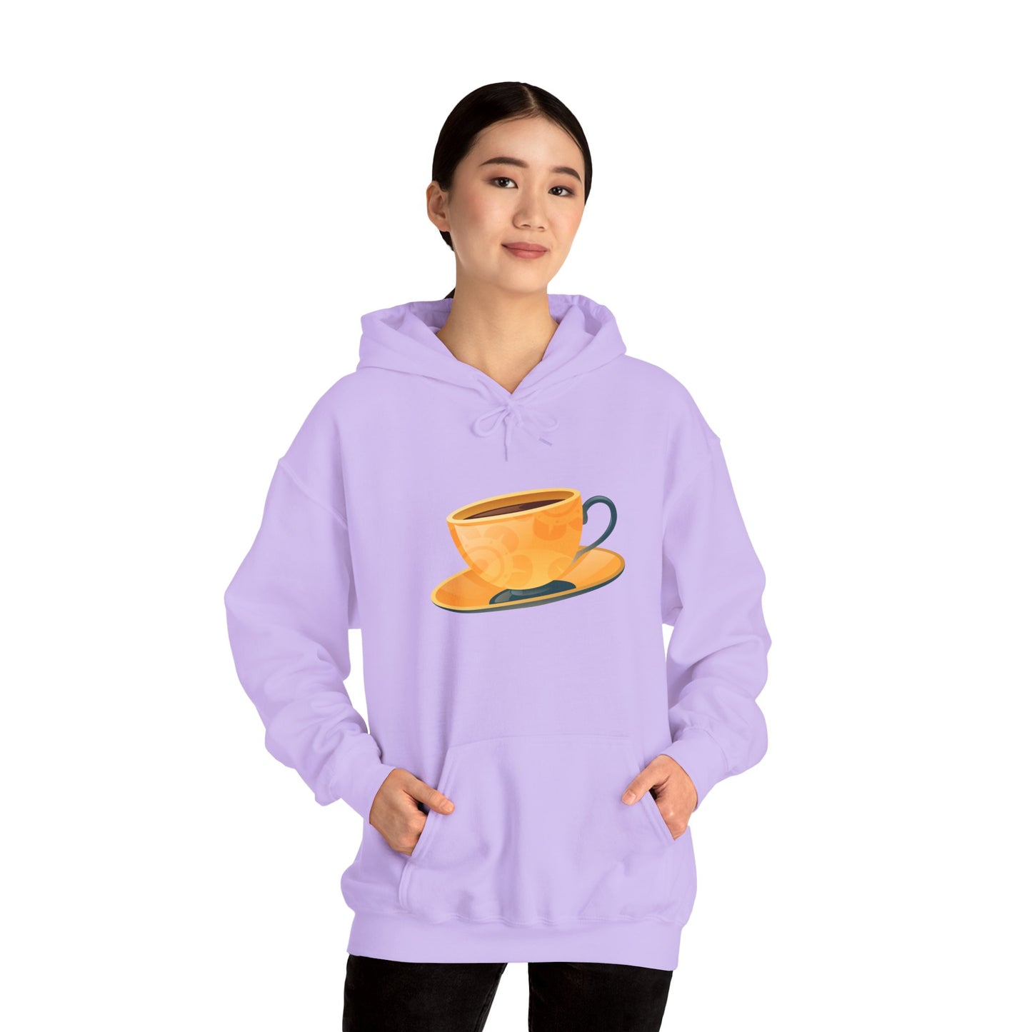 Unisex Heavy Blend™ Hooded Sweatshirt - Elegant British Tea Cup - Classic Tea Time Style