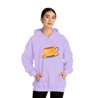 Unisex Heavy Blend™ Hooded Sweatshirt - Elegant British Tea Cup - Classic Tea Time Style