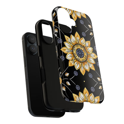 Floral Phone Case with Mandala Design, Tough Cases for iPhone & Samsung, Boho Style, Gift for Her, Unique Accessories