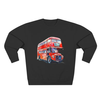 Unisex Crewneck Sweatshirt - London Transport English Bus Red Double-Decker
