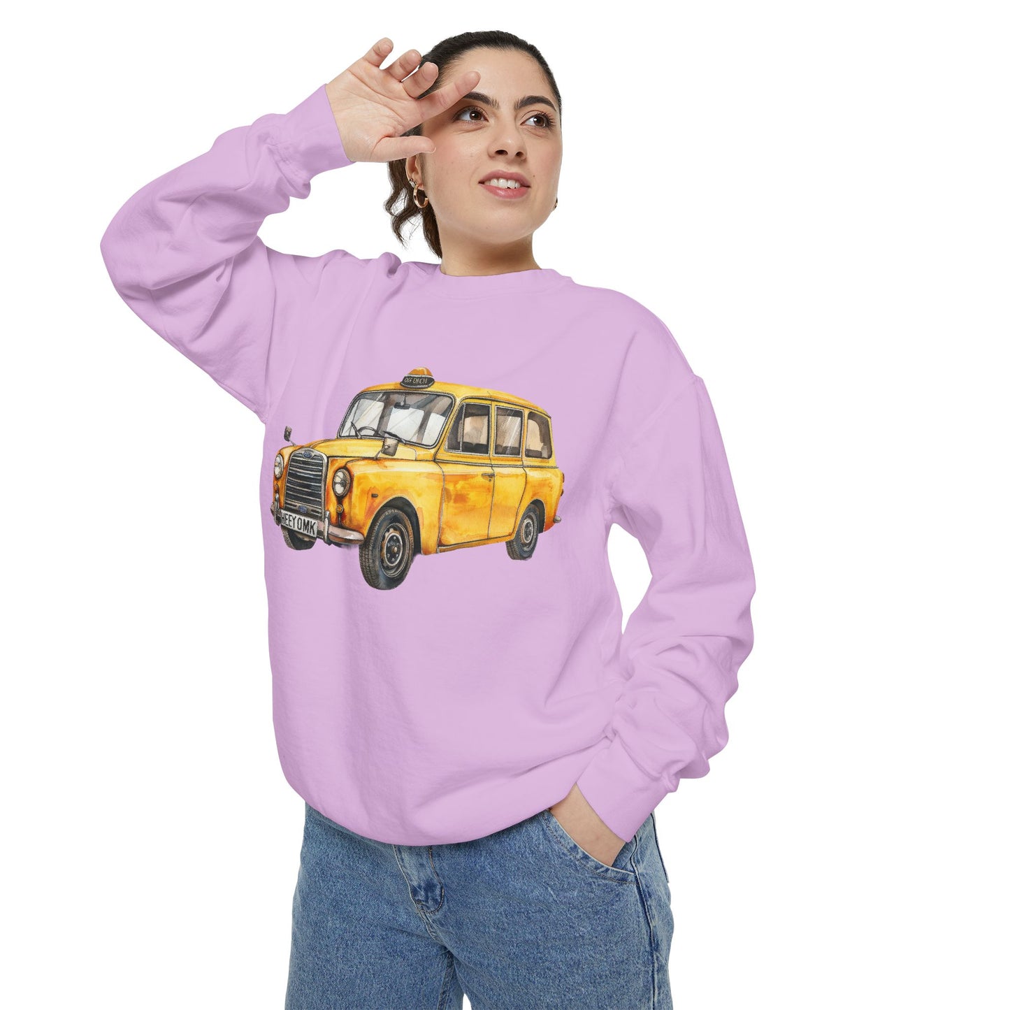 Unisex Garment-Dyed Sweatshirt - Trendy British Vintage Car