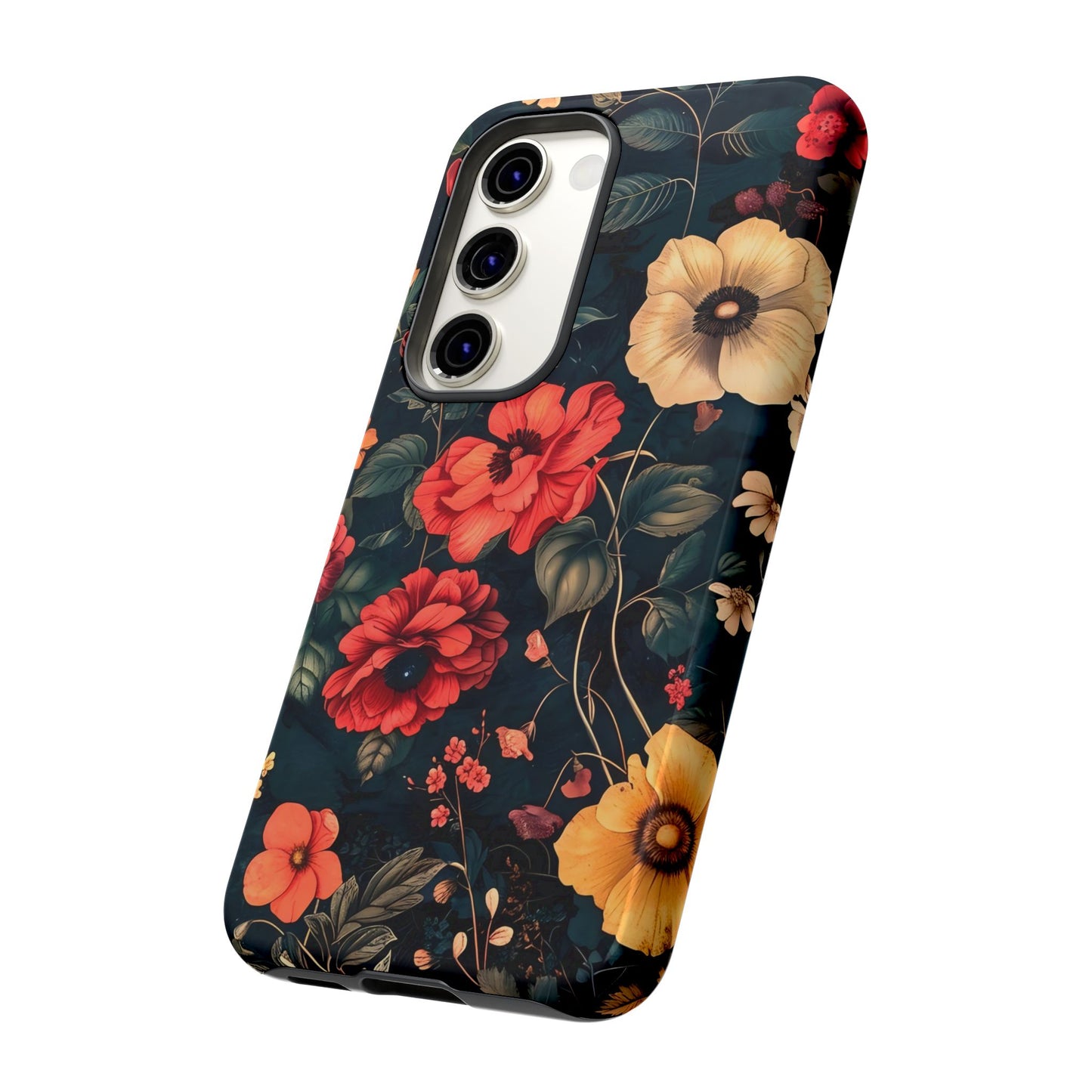 Floral Phone Case, Tough Cases, Flower Motif, Protective Cover, Gift for Her, Floral Design, Spring Accessory