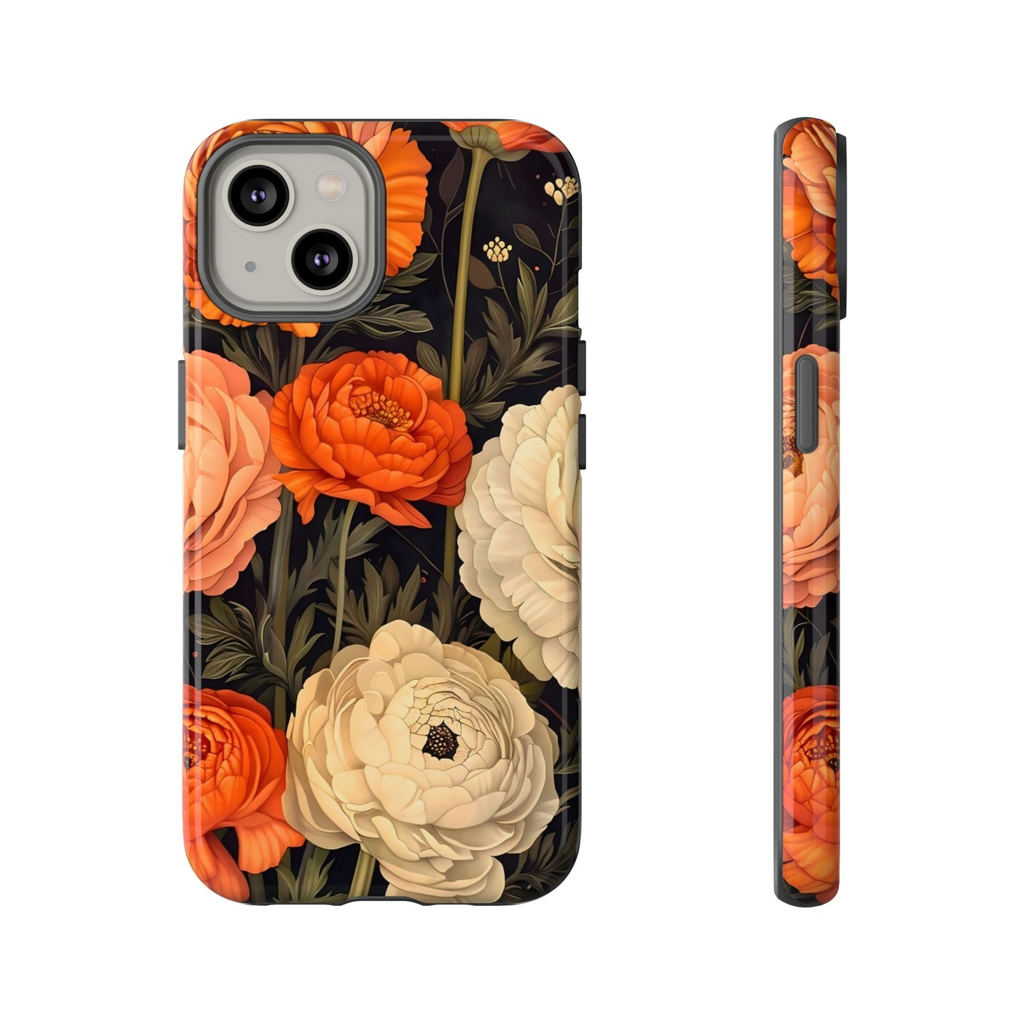 Floral Phone Case with Tough Protection, Blooming Ranunculus Design, Durable Cover, Gift for Flower Lovers, Eco-Friendly Phone Accessory