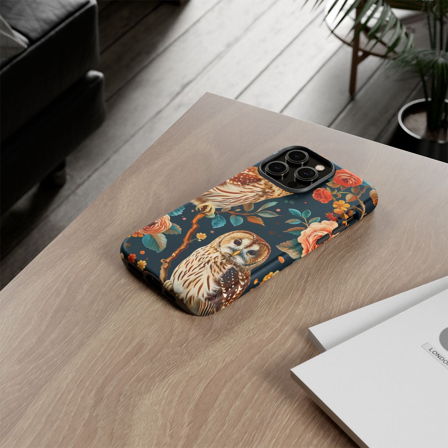 Owl Phone Case with Floral Design, Tough Phone Cover for Nature Lovers, Gift for Bird Enthusiasts, Stylish Protection for Smartphones, [...]