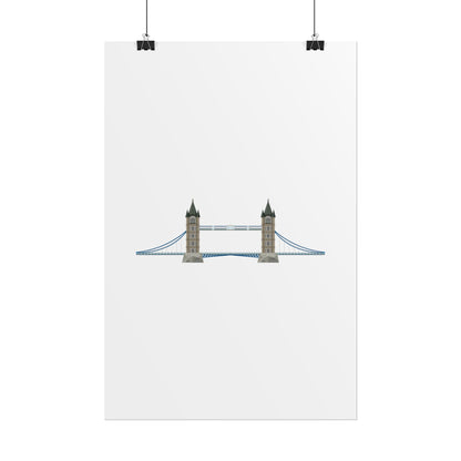 Tower Bridge Rolled Poster, London City Decor, Wall Art, Gift for Travelers, Home Aesthetic, UK Wall Art