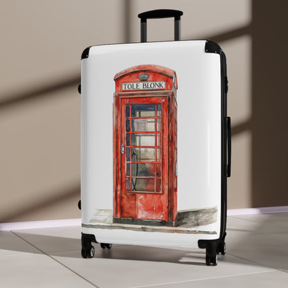 Classic Red Phone Booth Suitcase