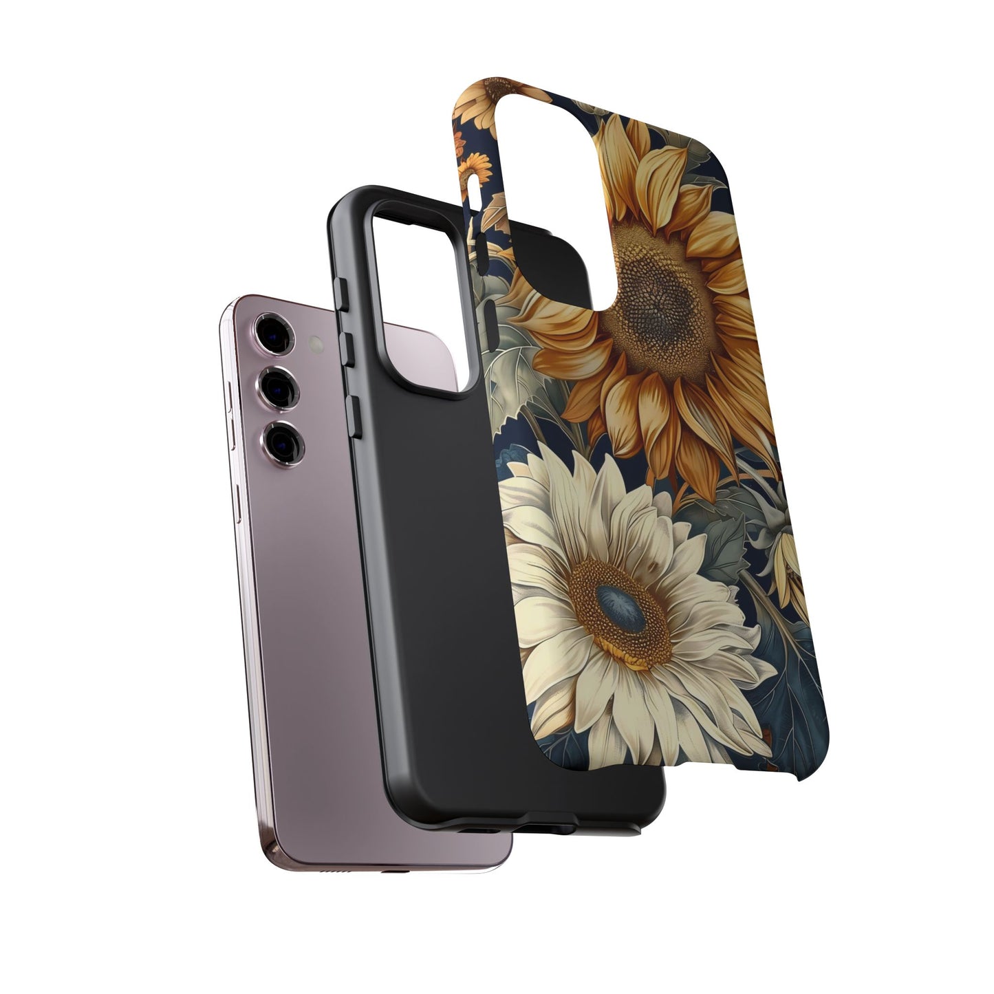 Floral Phone Case for Tough Cases, Sunflower Design, Nature Lover Gift, Birthday Present, Eco-Friendly Accessories, Summer Vibes