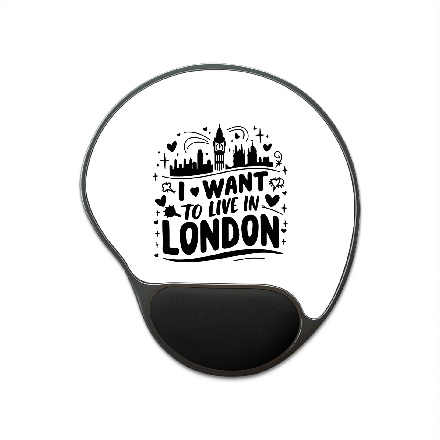 London-Themed Mouse Pad with Wrist Rest, Cute Office Gift, Ergonomic Desk Accessory, Ideal for Students and Travelers