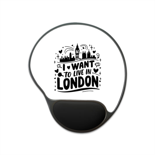 London-Themed Mouse Pad with Wrist Rest, Cute Office Gift, Ergonomic Desk Accessory, Ideal for Students and Travelers