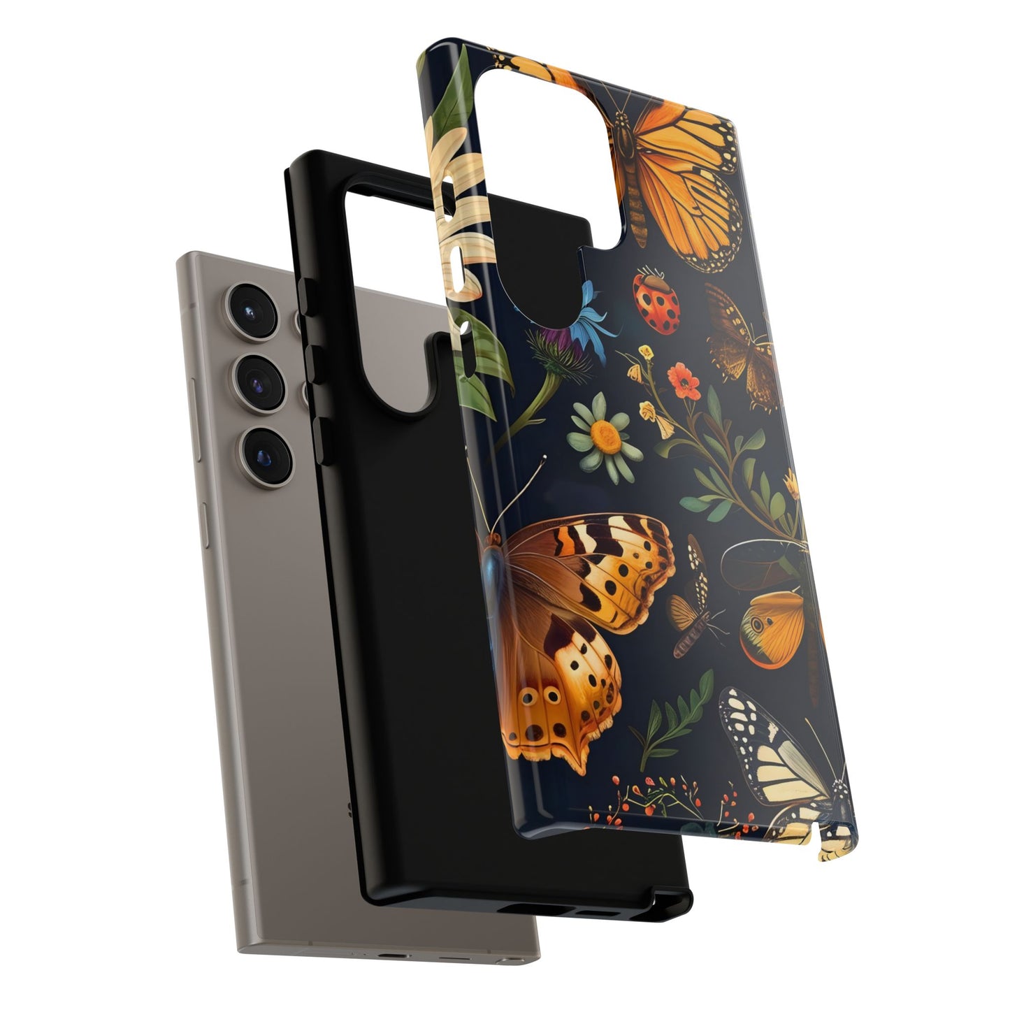 Nature-Inspired Phone Case | Floral Butterfly Design, Tough Phone Cover, Gift for Nature Lovers, Cute Butterfly Case, Home Decor